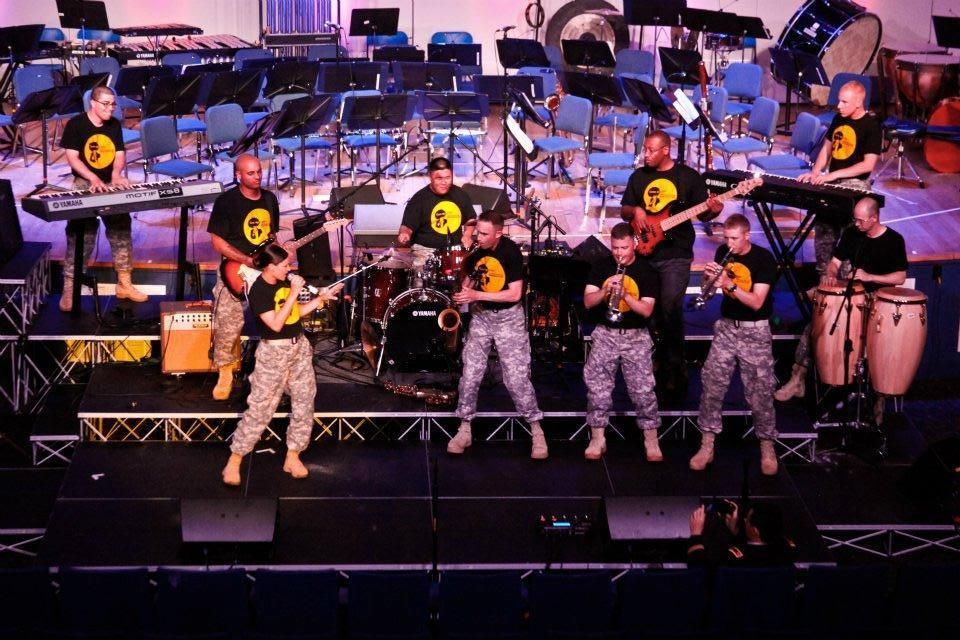 Performing with my student band at the Army School