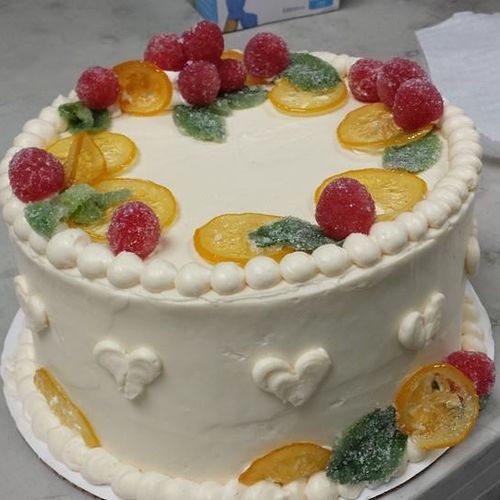Vanilla Cake with Candied Fruit