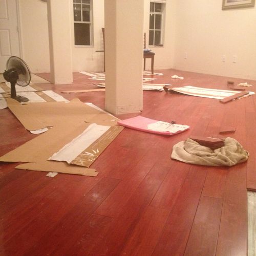 This beautiful flooring was quite the challange