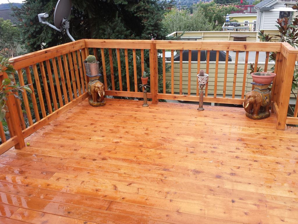 Deck replacement with 5/4 tight knot cedar planks