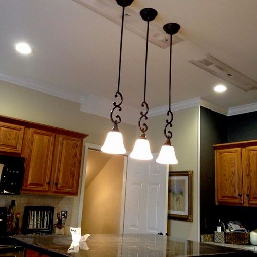 modern direct pendant & recessed lighting replace 