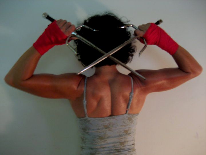 In a weapon practice with Sai.
I use martial arts'