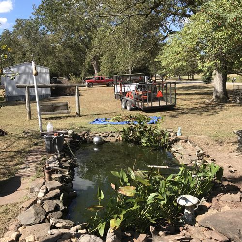 Cleaning and rebuild of Coy pond