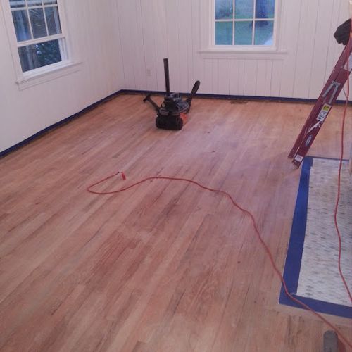 sanding and prep hardwood flooring for stain