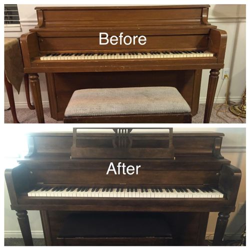 This is a piano I refinished as well as regulated,