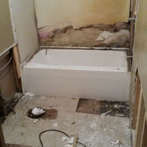 Water Damage:
Before: Bathroom Renovation