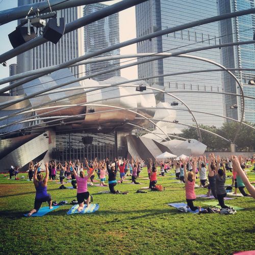 Millennium Park morning yoga