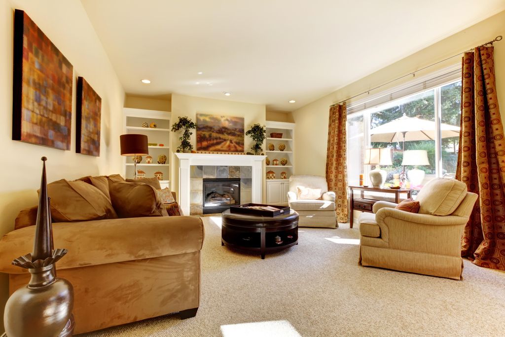 Contemporary living room cleaned in NoVa.