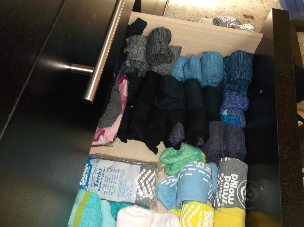 sock drawer after organizing
