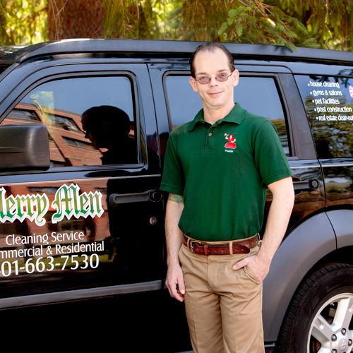 Merry Man standing by the Merry Men Mobile