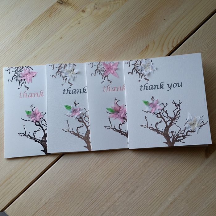 Handmade mixed media and letterpress Thank you car