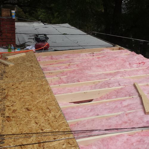 Searching and insulation for same roof