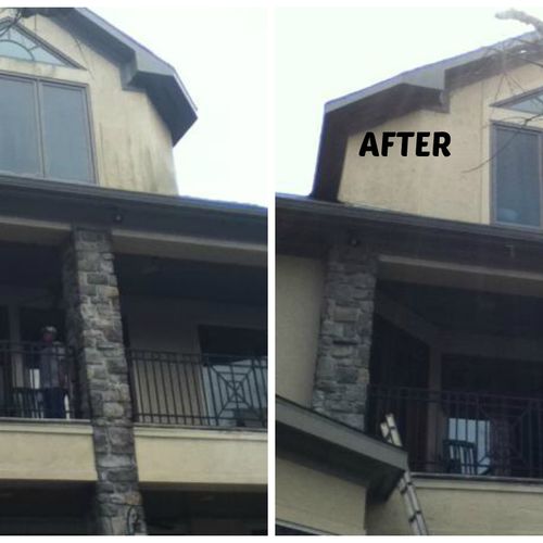 3 Story Stucco Before and After Pic