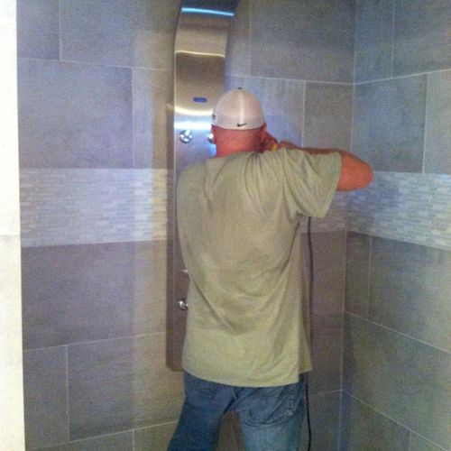 Shower panel install