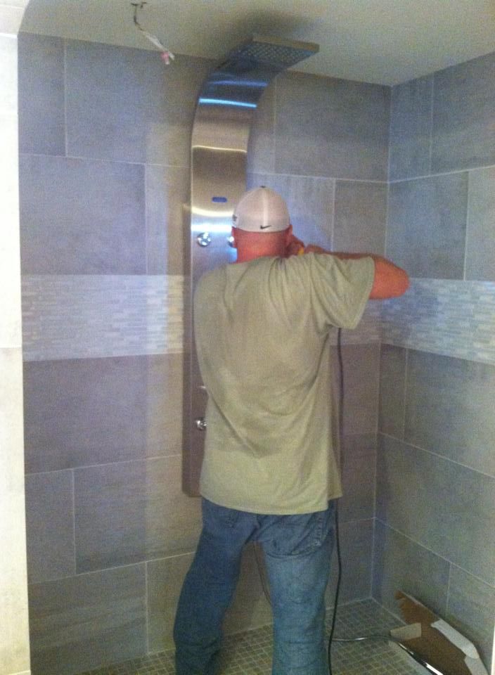 Shower panel install