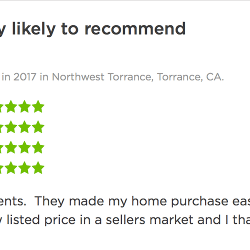 Review on Zillow from a client.