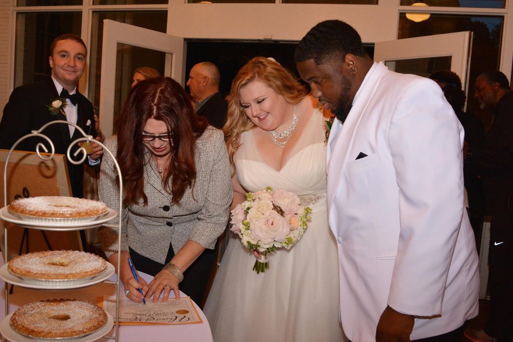 Signing the marriage license! It's official ❤️