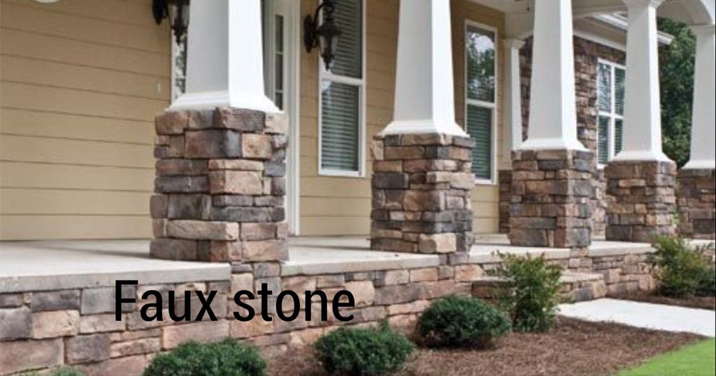 Faux stone applied