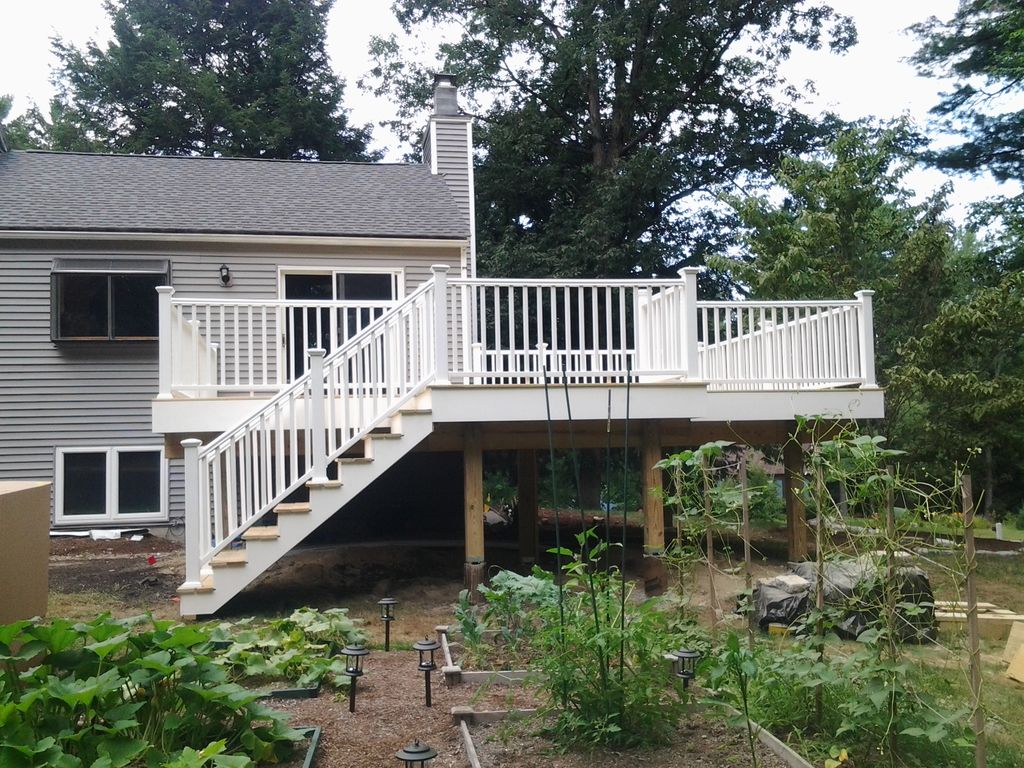 pt deck and frame, composite rail and trim.