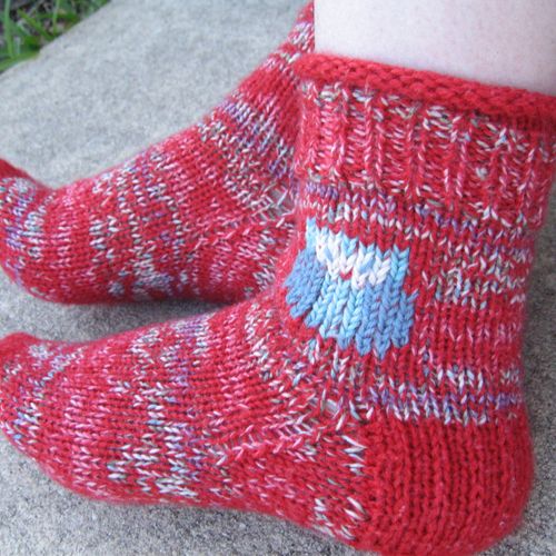 Socks with owl duplicate stitched