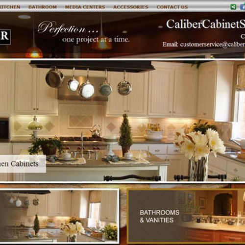 Caliber Cabinets.  Custom web design - Responsive