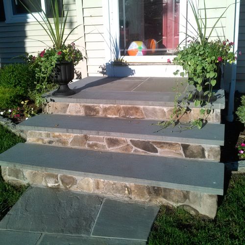 After of stairs.