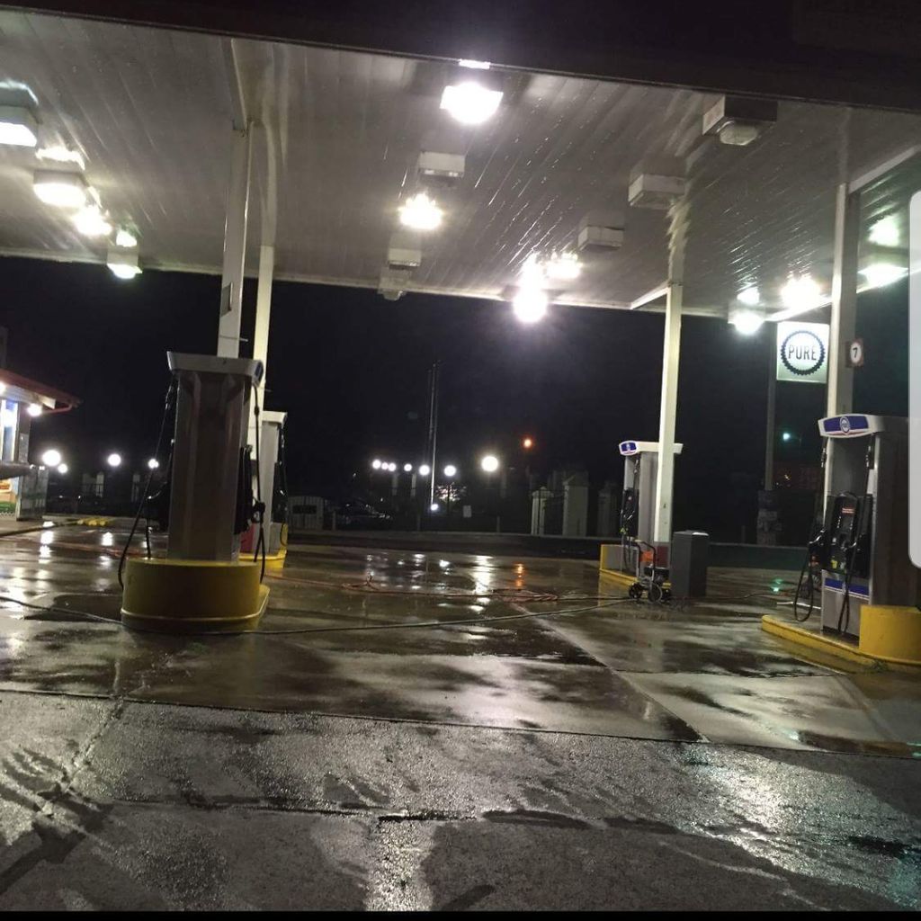 gas station washed top to bottom.