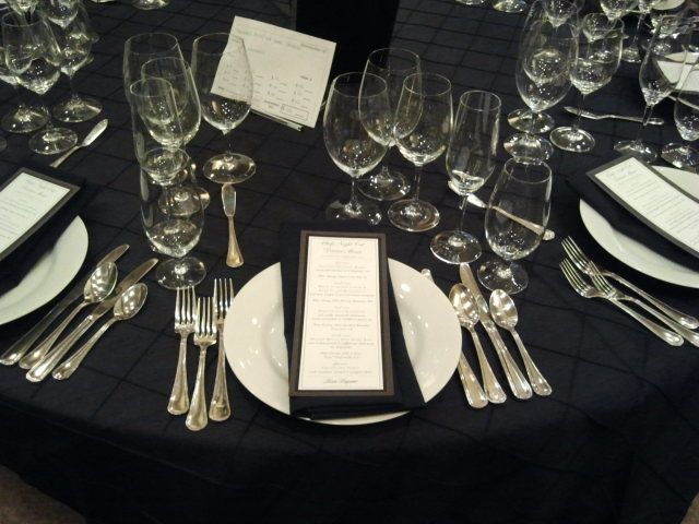 Wine paring dinner setup