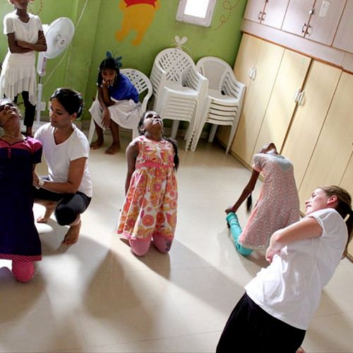 Teaching kids at a NGO - Ashwini Charitable Trust