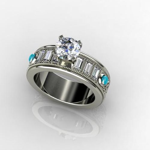 This gorgeous piece blended an heirloom diamond wi
