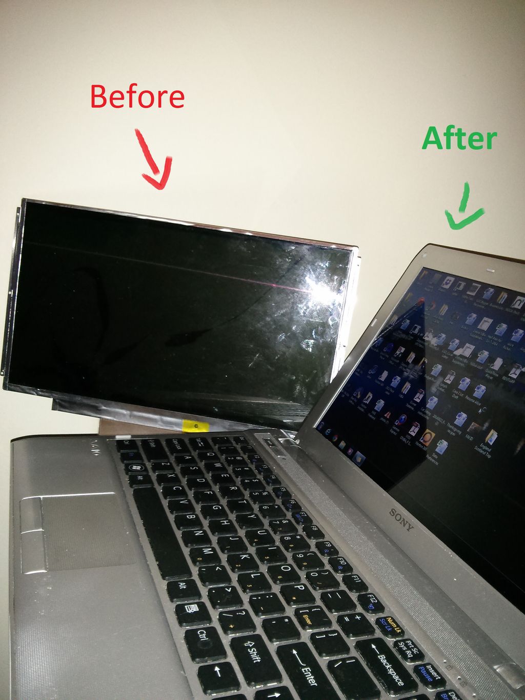 A nice Sony Vaio with a brand new screen.