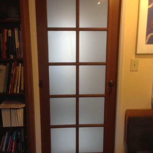 Installed10 light door in existing pocket door fra
