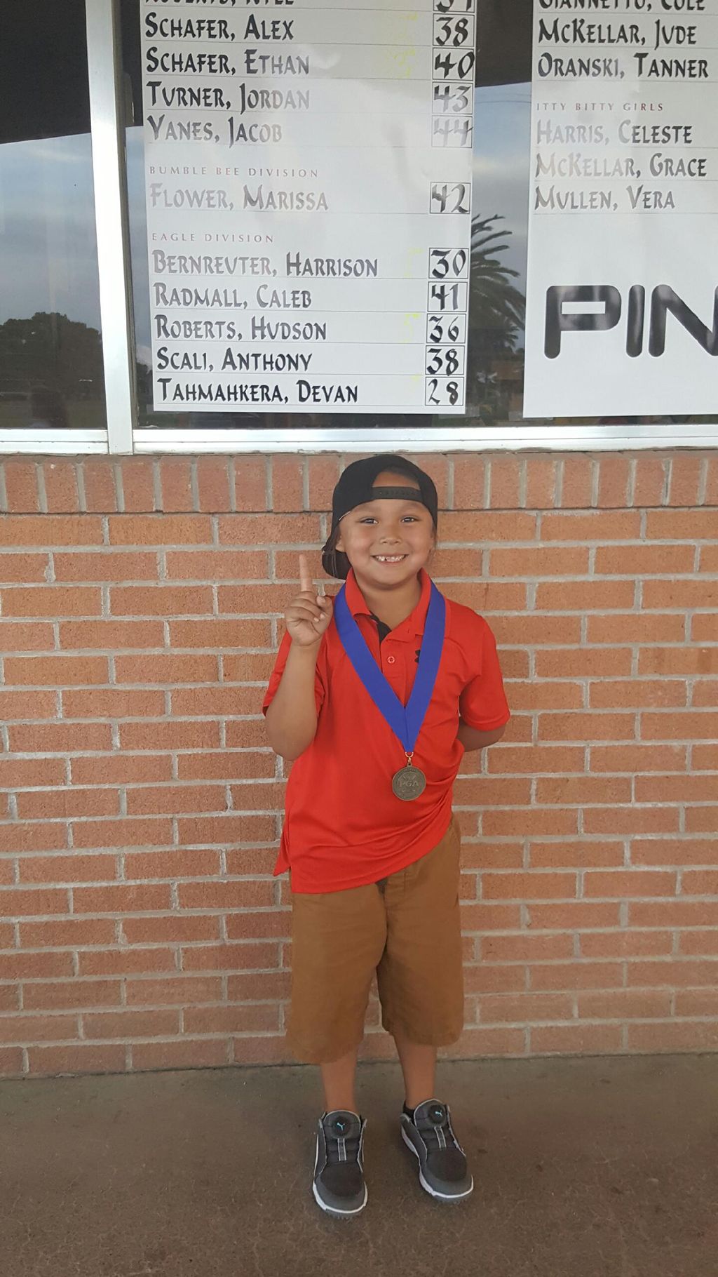 Devan at Age 6 winning against the Boys in the 8-1