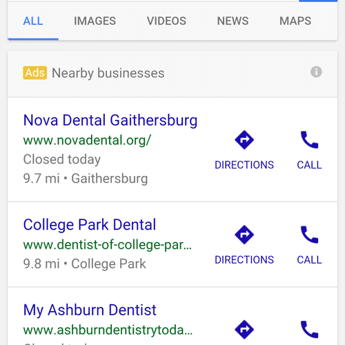 SEO results. See to beleive. Dental office for whi