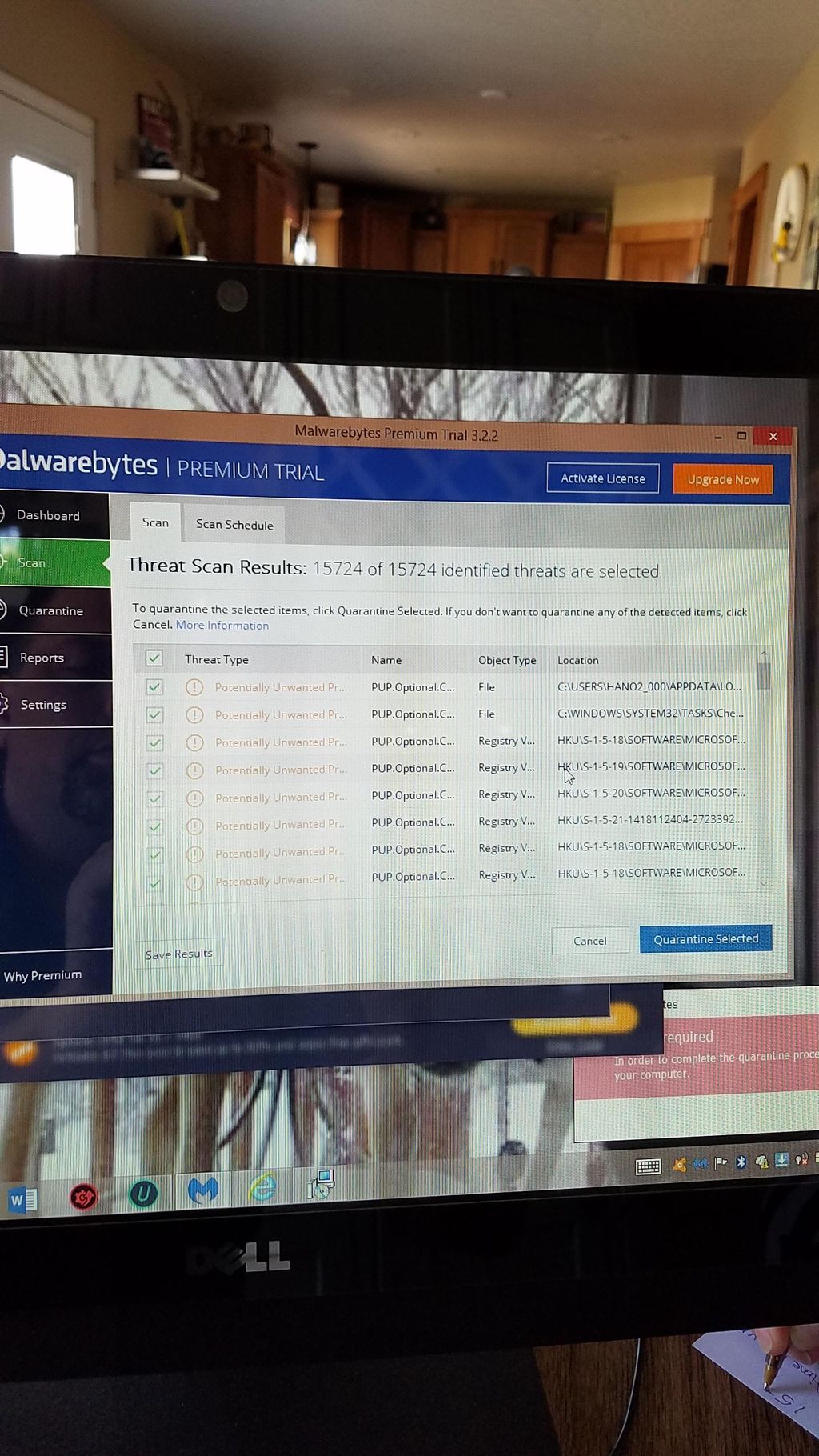 Record infection level. Over 15,000 files... took 