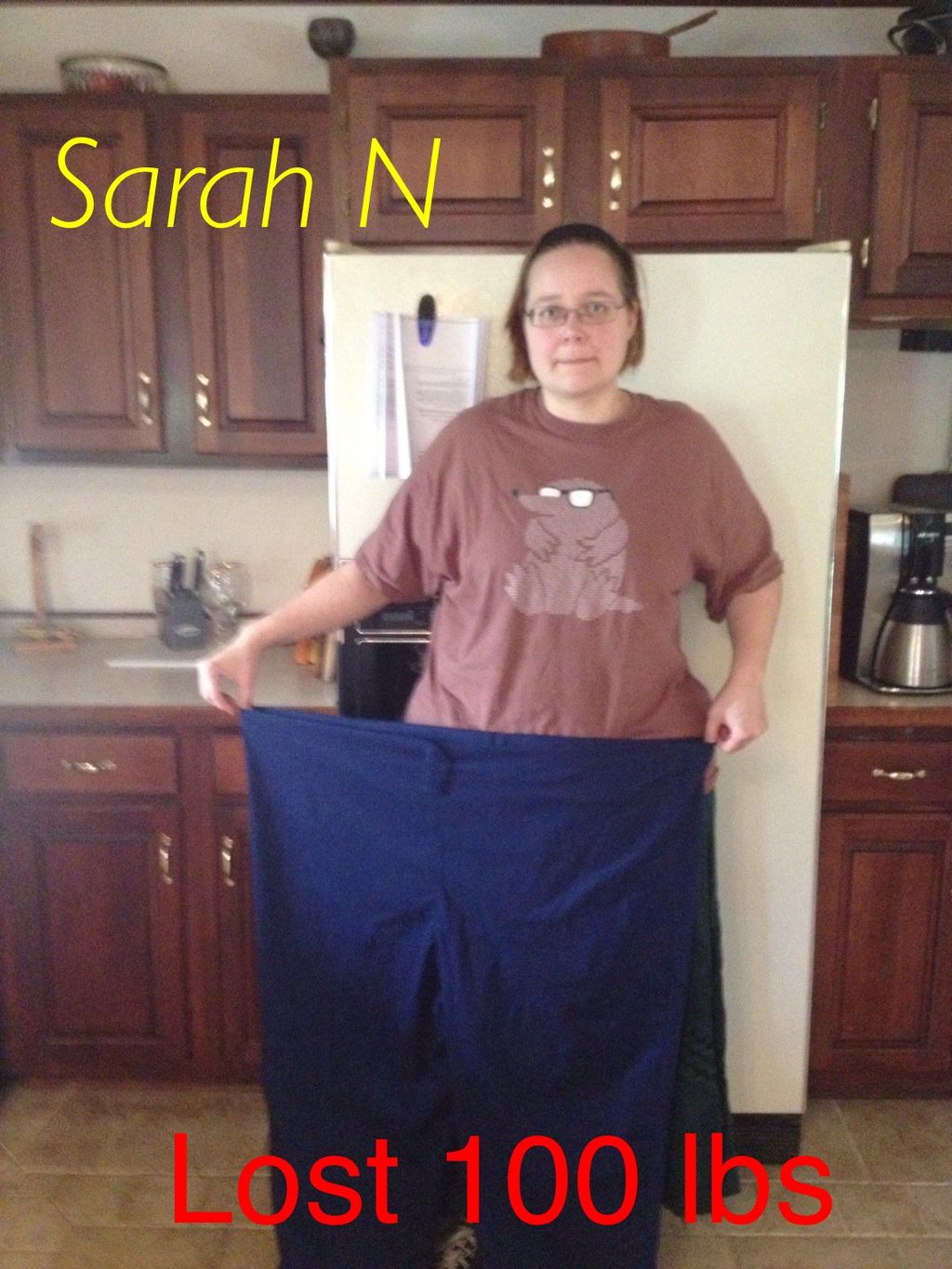 Lost 100 lbs. Way to go Sarah!!