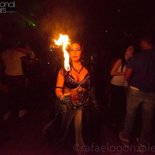Caridad, belly and fire-dancer at Le Souk