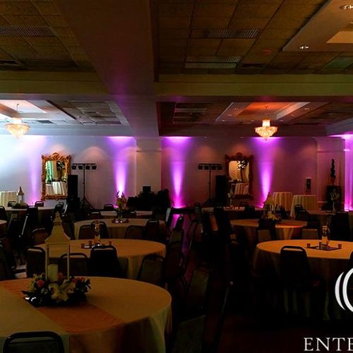 Uplighting adds your wedding colors to an receptio