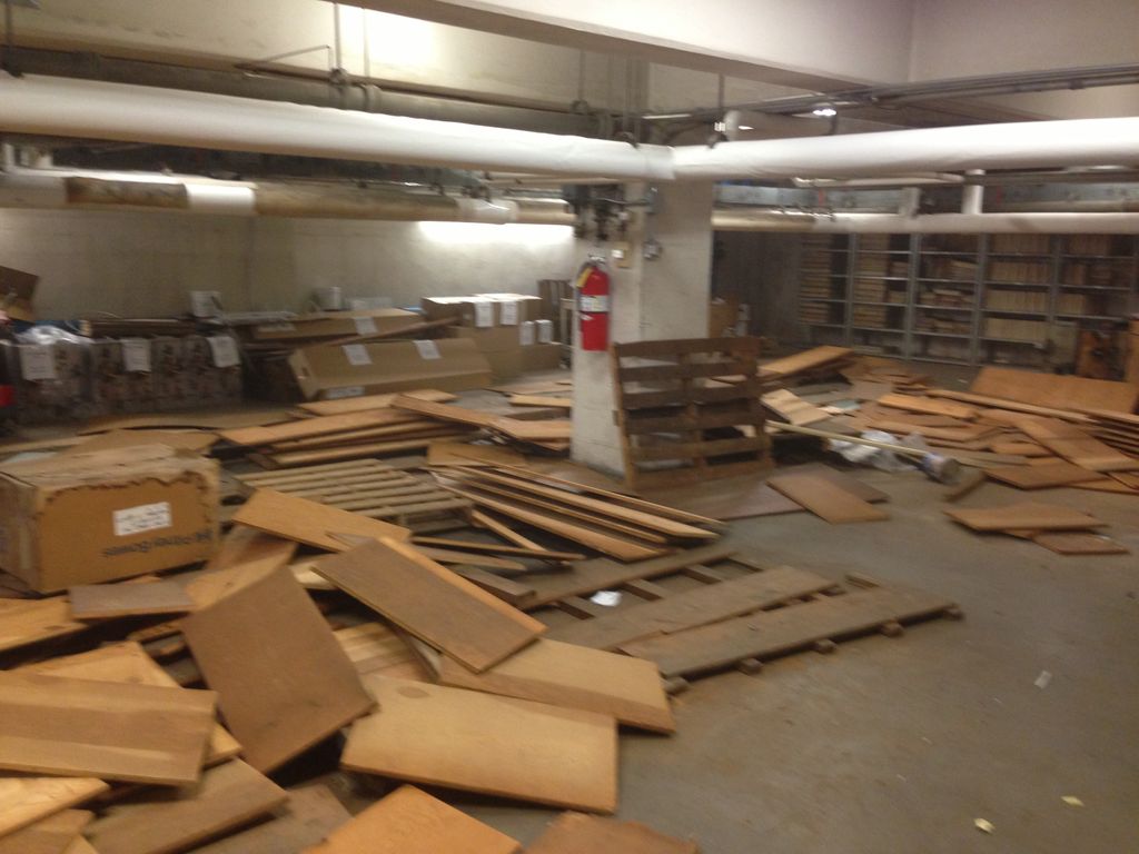Hauled away 100' wooden shelving  from city court 