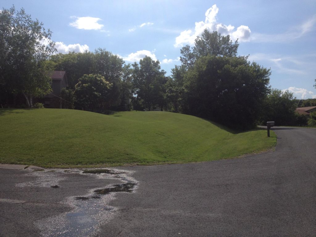 Mowing on an extremely slanted hill