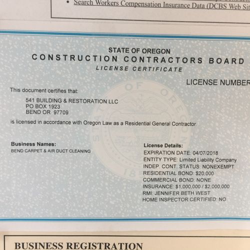 Our CCB License