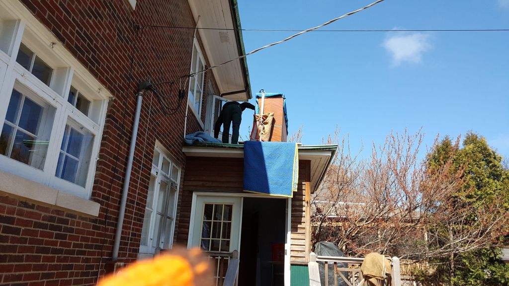Hoisting furniture off roof customer built add on 