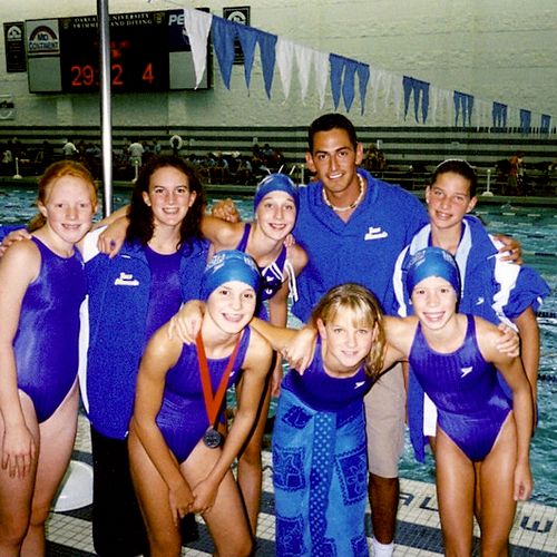 Me with my teammates at a Zone meet, many years ag