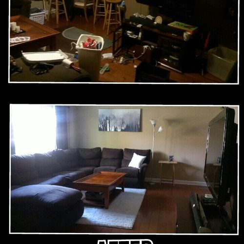 Living Room Cleaning Before and After