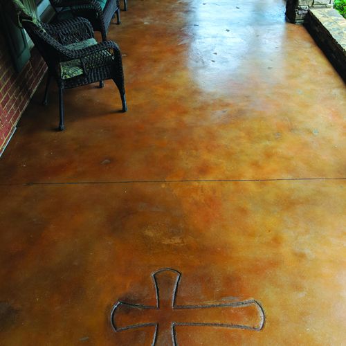 Cross Stamped and Multi Color Staining