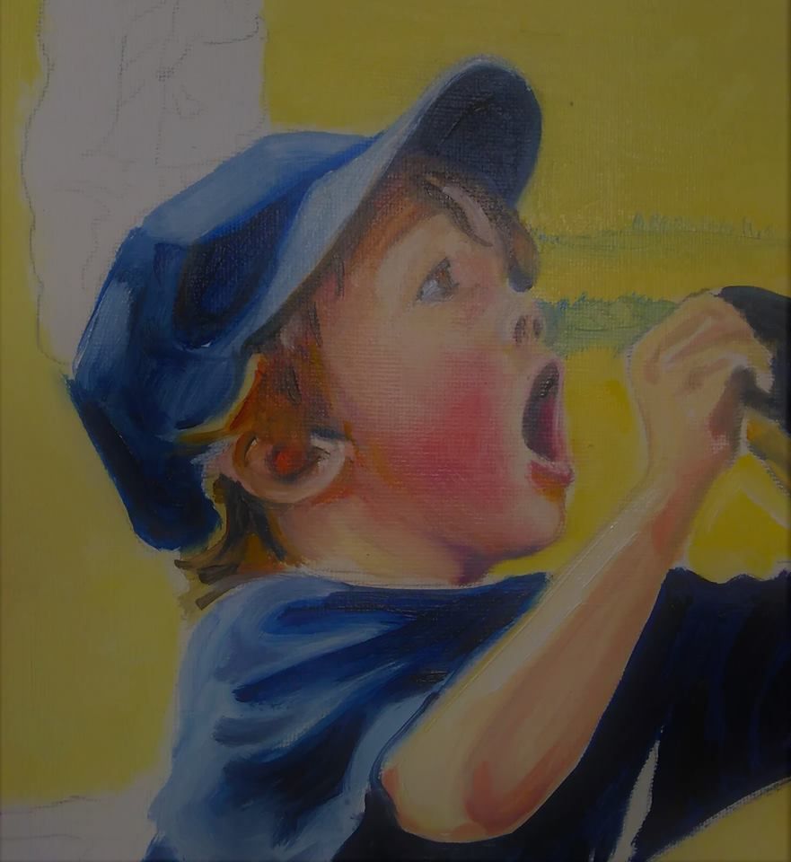 Charlie -- Detail of oil portrait