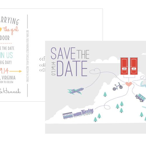 Travel Themed Save the Date