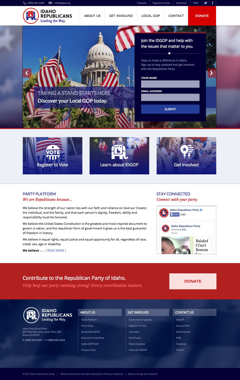 Web Design: Idaho GOP