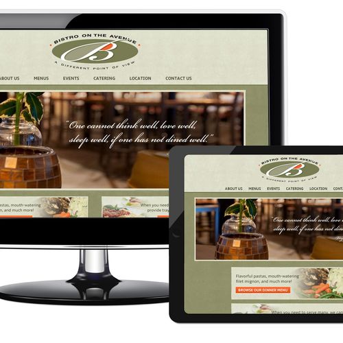 Bistro on the Ave - Responsive Website Design and 
