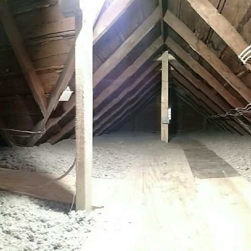 Attic to R50 w/ platform to inspect roof.